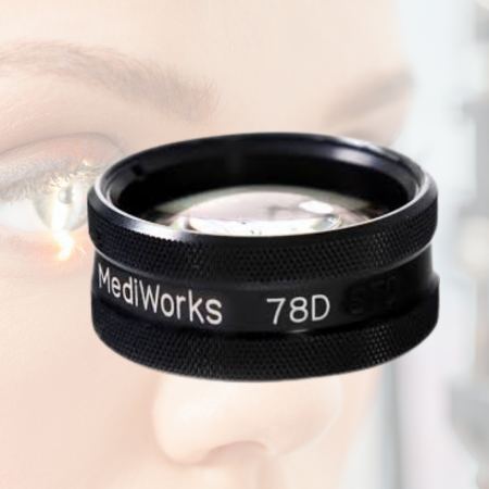 Lentile de diagnostic - Lentilă MediWorks 78D – Examinare Retiniană Detaliată cu Biomicroscop