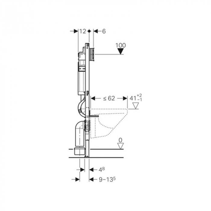 Set instalator Geberit rama Duofix rezervor Sigma 12cm cu set fixare si set antifonare pentru wc suspendat [3]