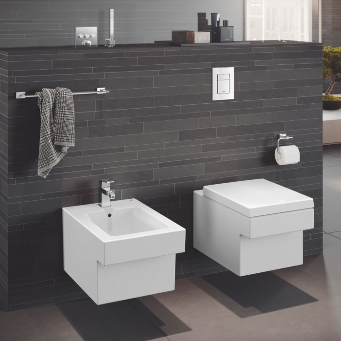 Baterie baie pentru bideu Grohe Eurocube 23138000 monocomanda, finisaj cromat, cu ventil [2]
