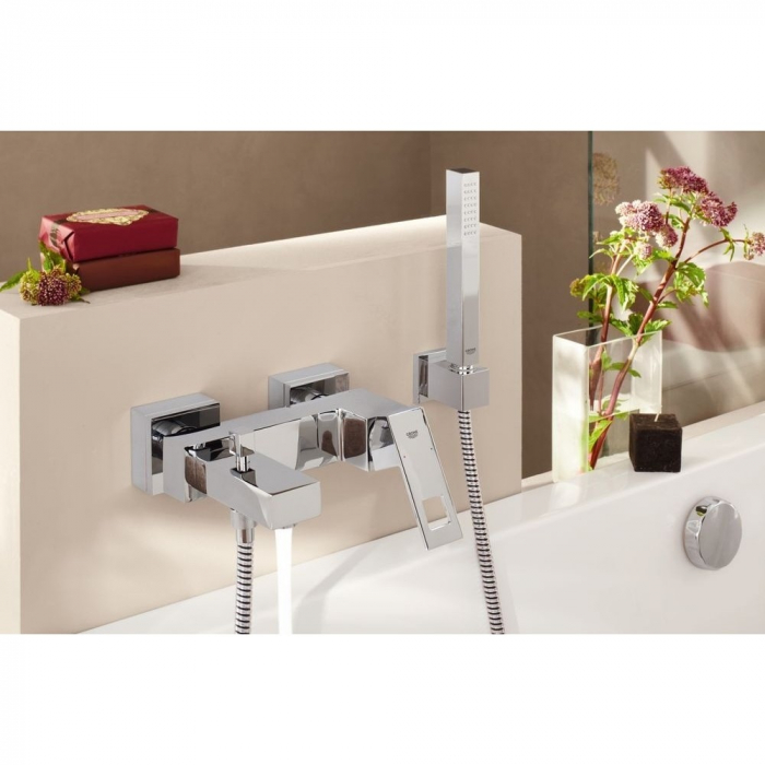 Baterie baie, pentru cada/dus, Grohe Eurocube 23140000, monocomanda, montaj aplicat, finisaj cromat [2]