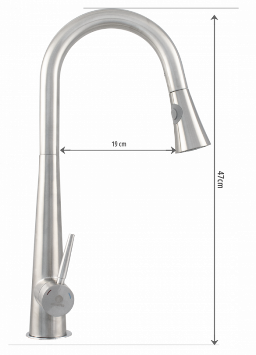 Baterie bucatarie INOX cu dus extractibil [5]