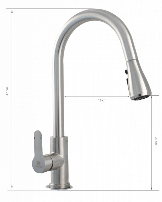 Baterie bucatarie INOX cu dus extractibil [2]