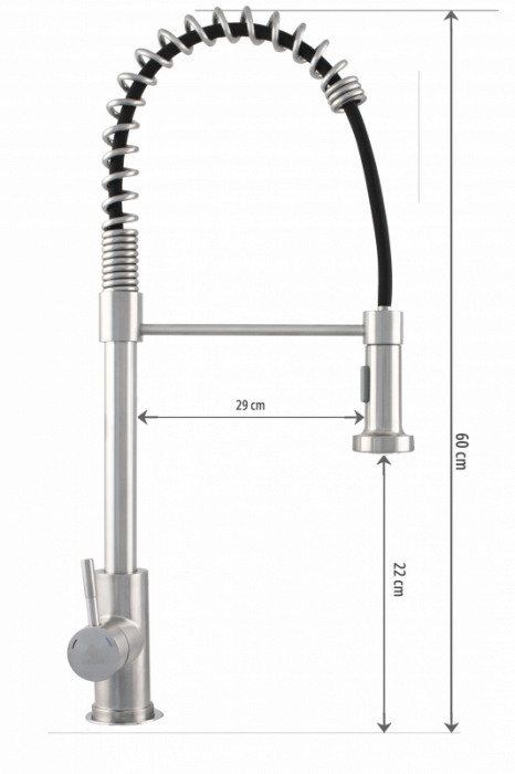 Baterie bucatarie INOX cu pipa arc si functie dus [2]