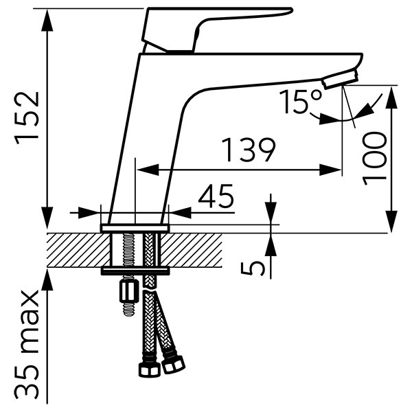 Baterie stativa lavoar FERRO Vitto Verdeline Gun Metal BVI2VLGM [2]