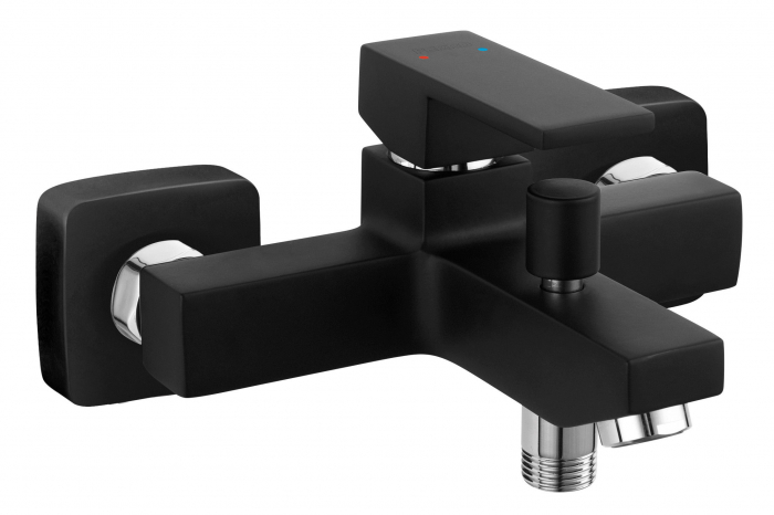 Pachet Pachet Rondo Black - set bara dus cu suport culisant, dus fix si para dus mobila + Zicco Black - Baterie perete cada/dus  NP21-BL+BZI1BL [3]