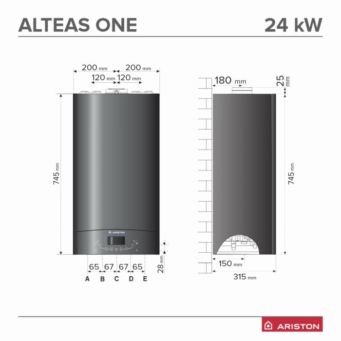 Centrala termica pe gaz in condensare Ariston ALTEAS ONE+NET 24 kW+kit evacuare [5]
