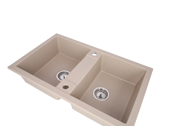 Chiuveta CASA BLANCA DUO cu 2 cuve 78x48 NISIP [2]