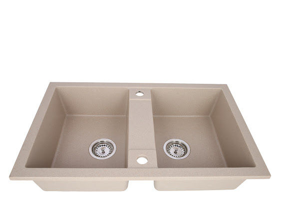 Chiuveta CASA BLANCA DUO cu 2 cuve 78x48 NISIP [3]