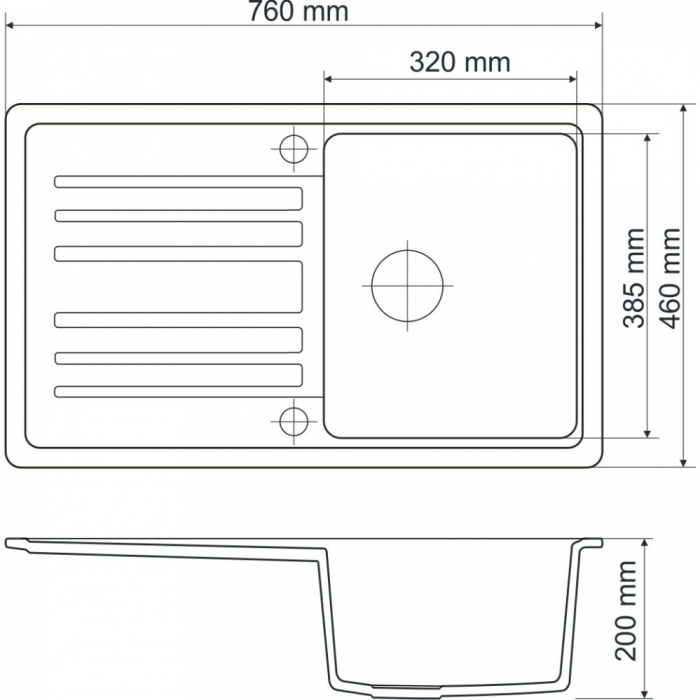 Chiuveta CASA BLANCA VERA 1 cuva si picurator 76X46 GRI [5]