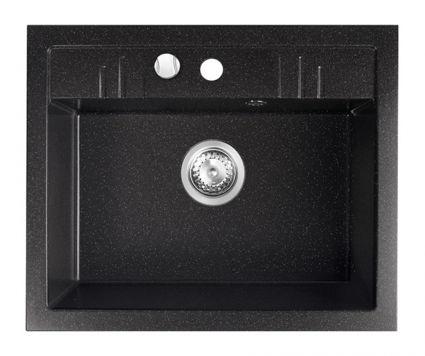 Set chiuveta granit Ferro , 1 cuva grafit, 58x48, cu baterie flexibila Ferro neagra [3]