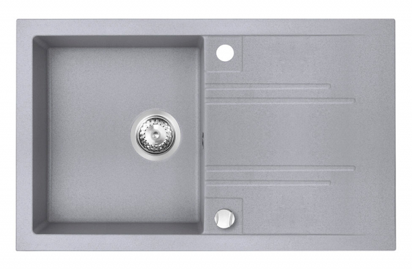 Pachet Chiuveta bucatarie simpla Ferro Mezzo II Gri 1 Cuva si Picurator 78x48cm si Baterie Ferro Lugio BLG4 Crom [3]