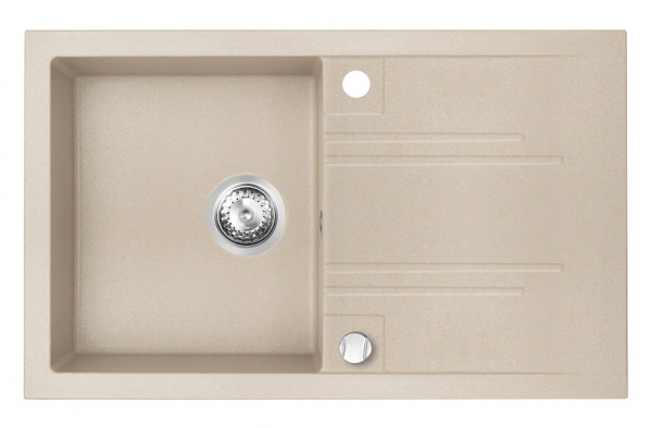 Chiuveta bucatarie simpla Ferro Mezzo II Nisip 1 Cuva si Picurator 78x48cm si Baterie Ferro Lugio BLG4 Crom [3]