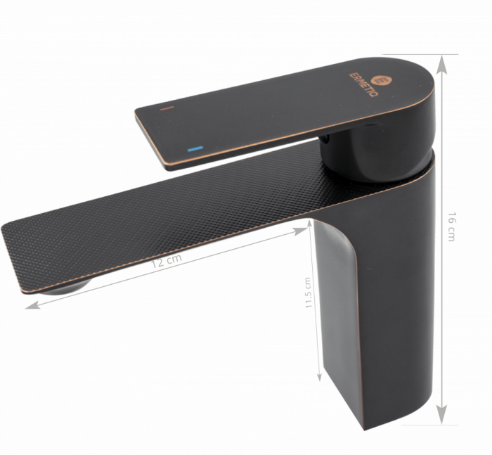 Baterie lavoar tip stalp design MODERN NEGRU [4]