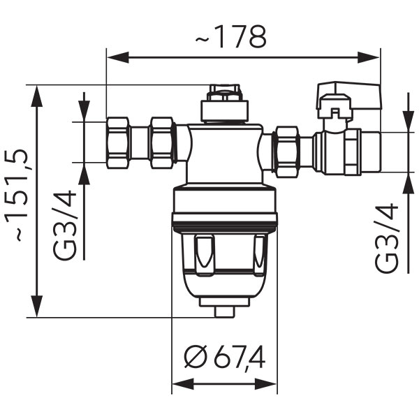 Filtru antimagnetita (Separator magnetic de impuritati) FERRO FMDS20 3/4'' [3]