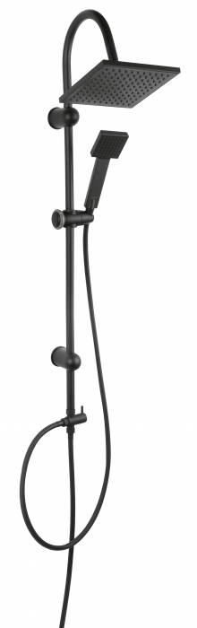 Pachet Squerto Black - set bara dus cu suport culisant, dus fix si para dus mobila + Zicco Black - Baterie perete cada/dus  NP22-BL+BZI1BL [3]