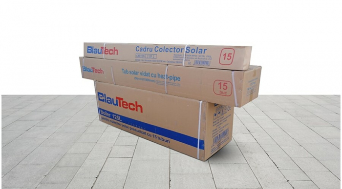 PANOU SOLAR 20 TUBURI VIDATE CU REZERVOR INOX PRESURIZAT 160 LITRI BLAUTECH [3]
