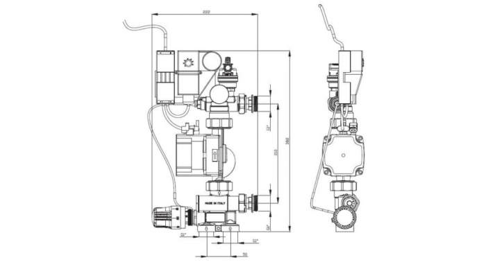GRUP AMESTEC SI POMPARE PURMO TEMPCO FIX ECO 3, PENTRU INCALZIRE IN PARDOSEALA, POMPA ELECTRONICA GRUNDFOS [2]