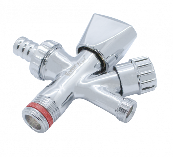 Robinet coltar combinat cu doua iesiri 1/2"x3/8"x3/4" [1]