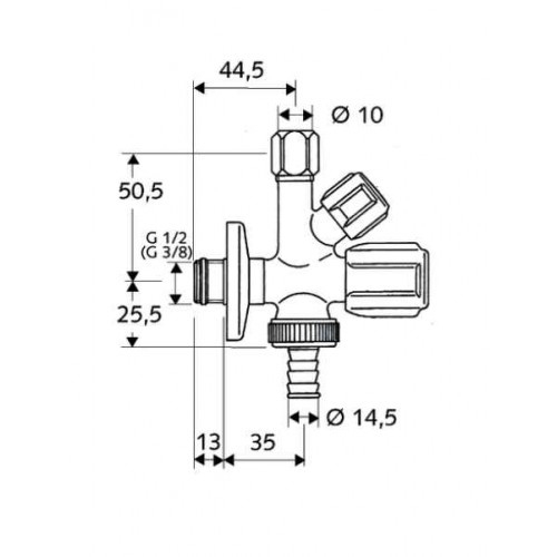 Robinet coltar combinat Schell Comfort 1/2" x 3/8" x 3/4" [2]