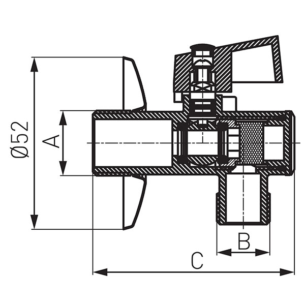 Robinet coltar cu bila, filtru si maneta metalica FERRO Z1238KF D.1/2”x3/8” [2]