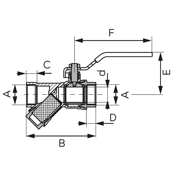 Robinet cu bila F-Power cu filtru incorporat 1 1/4'' FERRO [2]