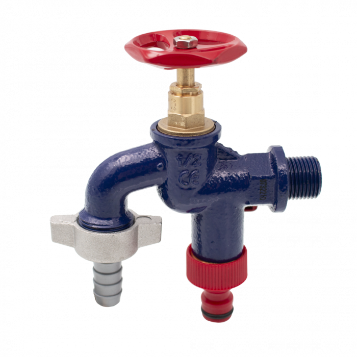 Robinet fonta dublu serviciu cu doua iesiri 1/2" [3]
