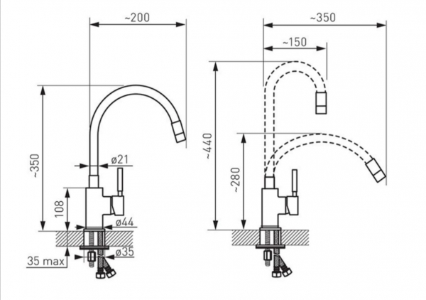 Set Chiuveta bucatarie Ferro Mezzo II 1 Cuva Rotunda 51 cm GRAFIT si Baterie Ferro Zumba cu Pipa Flexibila [4]