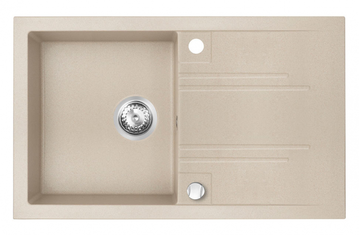 Set Chiuveta bucatarie Ferro Mezzo II 1 Cuva si Picurator 78x48 cm NISIP si Baterie Ferro FREYA stativa bucatarie cu dus extractibil BFR8S [5]