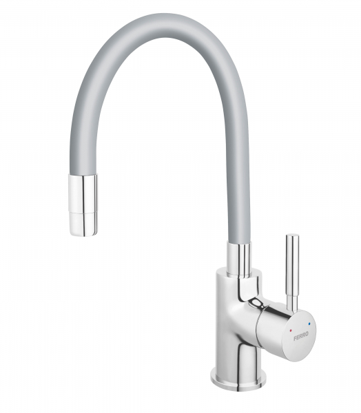 Set chiuveta Ferro granit 78x48 grafite ,2 cuve,cu baterie flexibila Ferro negru [5]