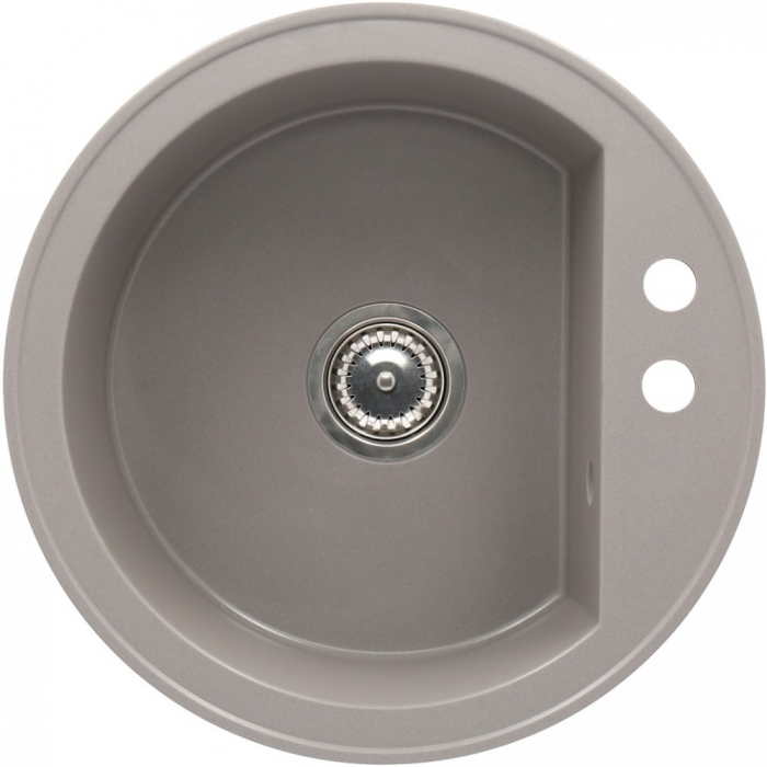 Set chiuveta bucatarie granit CASA BLANCA RONDO cu 1 cuva 51cm GRI+baterie GREY4H [2]