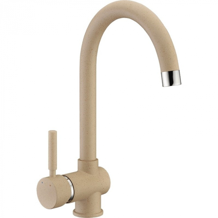 Set chiuveta bucatarie granit CASA BLANCA RONDO cu 1 cuva 51cm NISIP+baterie SAND4H [4]