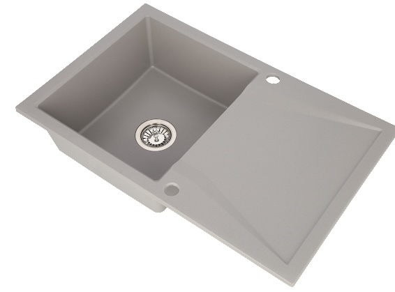 Set chiuveta CASA BLANCA NERA 1 cuva si picurator 790X500 GRI+Baterie ER-YX208G [2]
