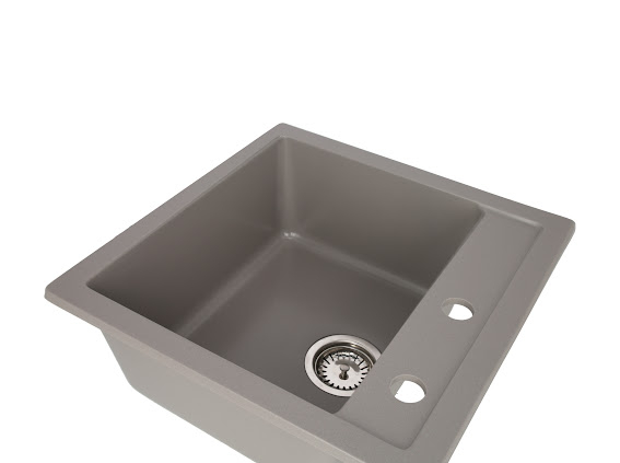 Set chiuveta CASA BLANCA QUADRO patrata, 1 cuva 48x48 GRI+Baterie ER-YX208G [4]