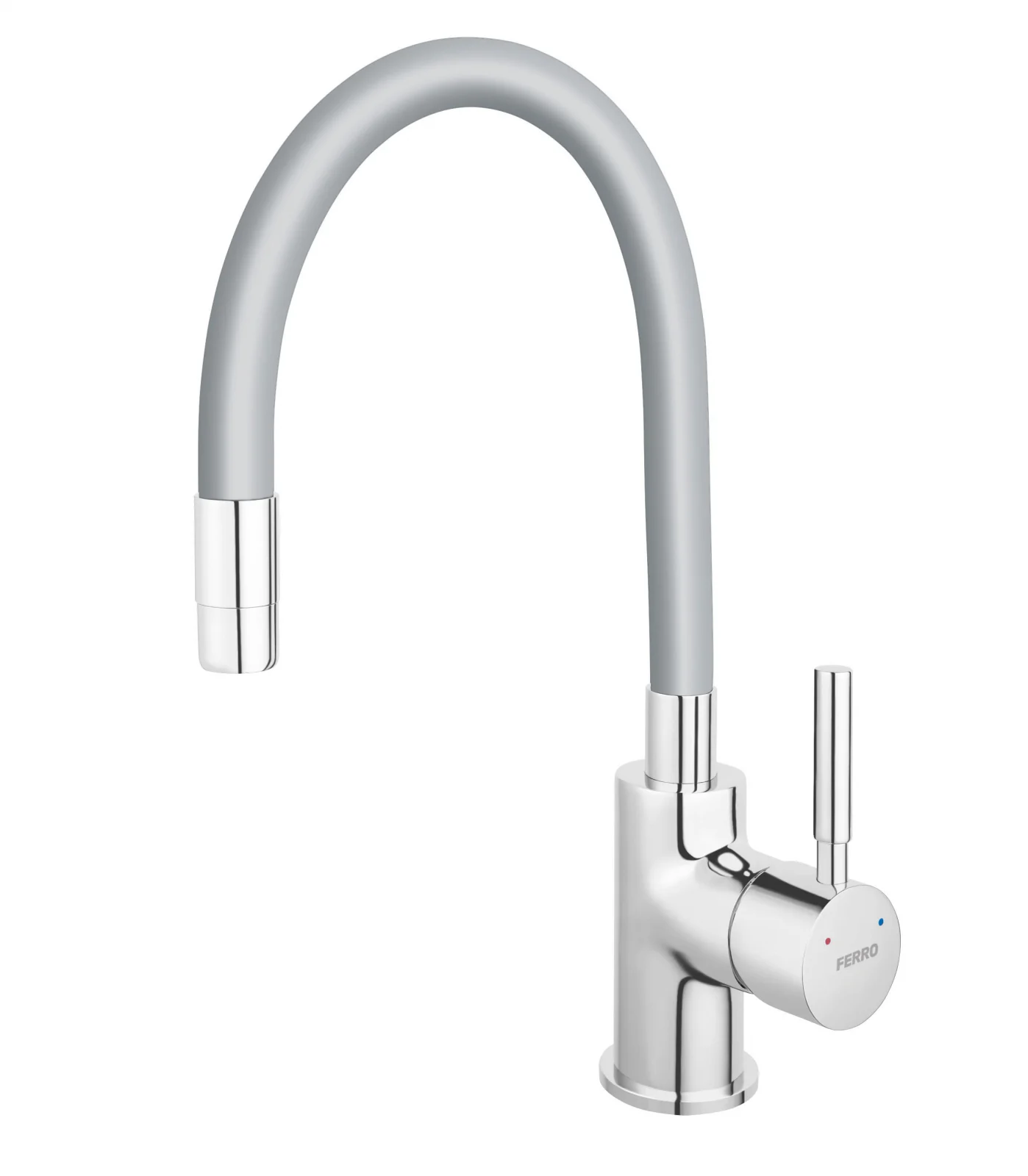 Set Chiuvetă din granit cu o singură cuvă, 50 × 40 cm FERRO STAMPO Gri, adâncime cuvă 200 mm+Baterie flexila FERRO gri [3]