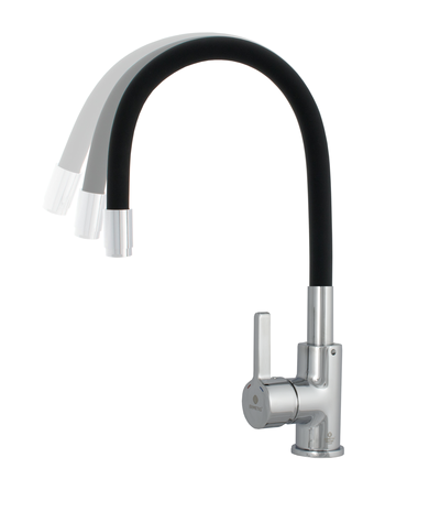 Set chiuveta Ferro granit 78x48 grafite 2 cuve,cu baterie flexibila neagra ER-A208N [4]