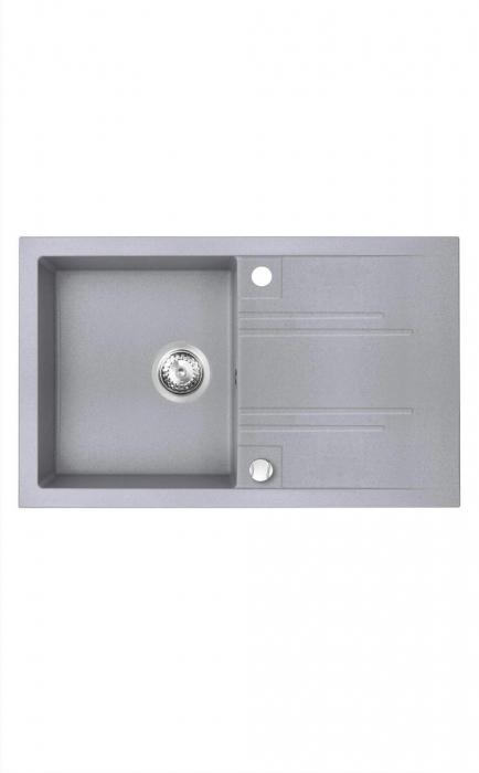 Set chiuveta Ferro granit 78x48 GrI cu baterie flexibila Gri ER-A208G [2]