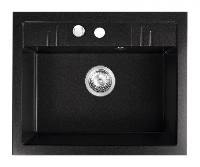 Set Chiuveta Ferro Mezzo II 1 Cuva 580 x 480 mm GRAFIT si Baterie Ferro  Lugio BLG4 Crom [5]