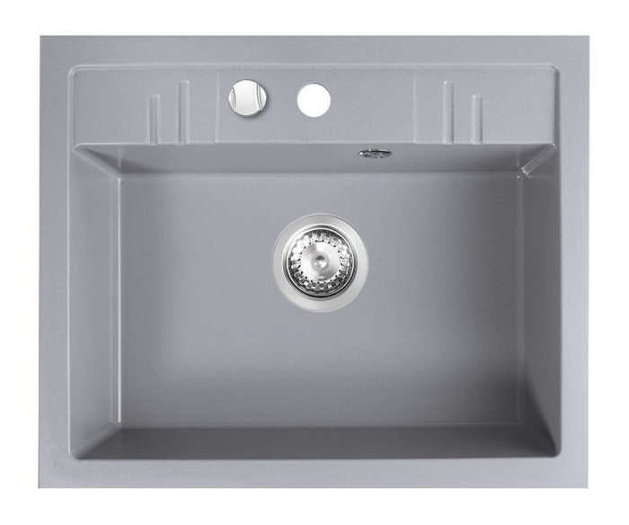 Set Chiuveta Ferro Mezzo II 1 Cuva 580 x 480 mm GRI si Baterie Ferro Lugio BLG4 Crom [3]
