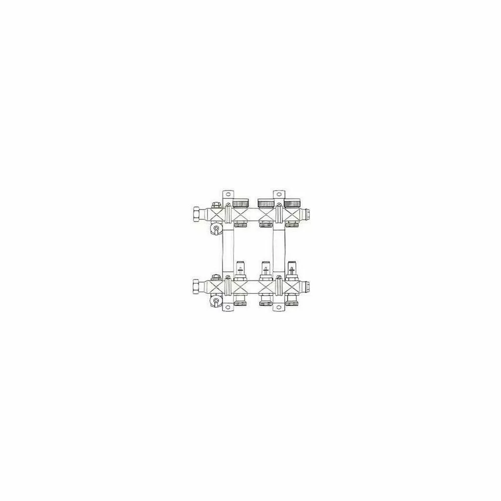 Distribuitor/Colector cu debitmetre si robineti termostatici incalzire in pardoseala ICMA K013-5 circuite 1''X3/4'' [2]