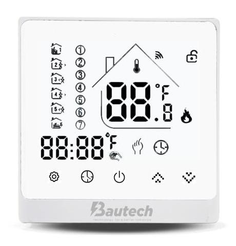 Termostat smart, cu fir și cu WiFi, programabil, pentru sisteme de încălzire clasice sau în pardoseală Bautech X-8WF [1]