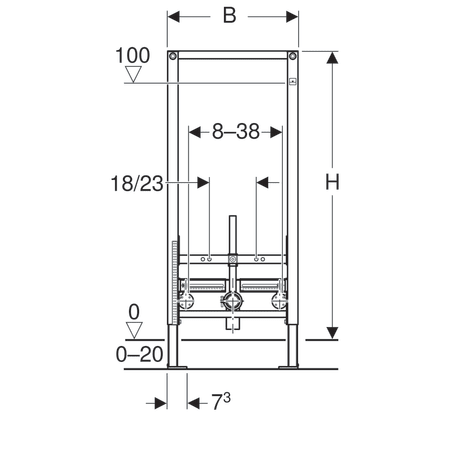 Cadru fixare bideu, Geberit Duofix 111.520.00.1, 112 cm, universal [1]