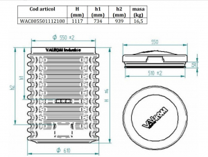 Camin apometru eco D550 H=1100 instalatie 3/4" capac [1]