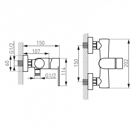 Pachet Squerto - set de dus cu dus fix si dus mobil culisant+ Algeo - Baterie perete dus, fara accesorii  NP22+BAG7 [3]