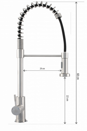Baterie bucatarie INOX cu pipa arc si functie dus [1]