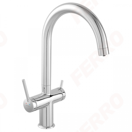 Baterie bucatarie - Baterie inalta pentru chiuveta cu apa filtrata, crom FERRO BFT41