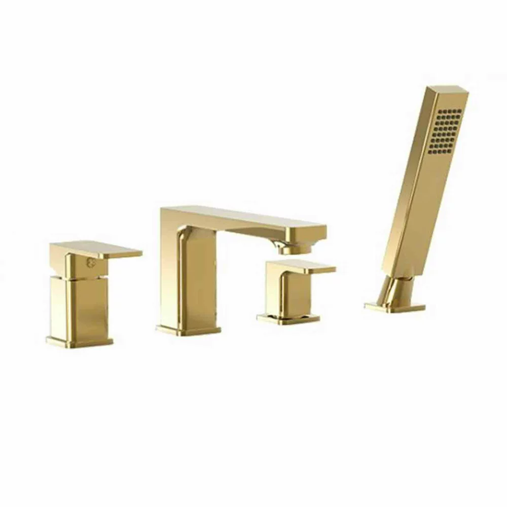 Baterii sanitare - Baterie pe cada loft,4 piese,auriu