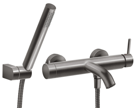 Baterii sanitare - Baterie perete cadă-duș, cu accesorii GUN METAL FERRO CIRICULUS