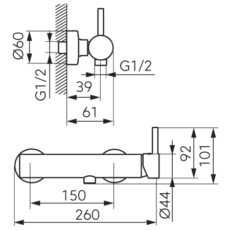 Baterie perete duș, cu accesorii CROM FERRO CIRICULUS [1]