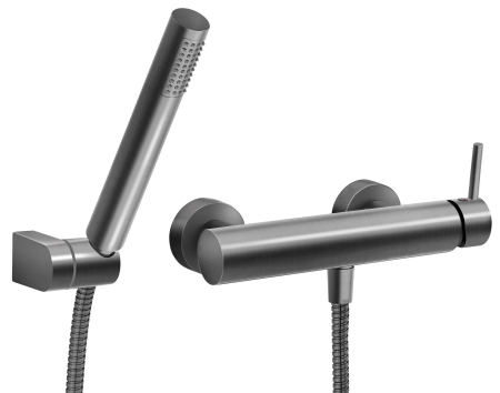 Baterii sanitare - Baterie perete duș, cu accesorii GUN METAL FERRO CIRICULUS