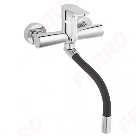 Produse Amenajare Baie - Baterie perete lavoar/spalator cu pipa flexibila Ferro ALGEO